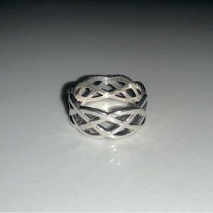 James Avery sterling silver woven trinity wedding ring - size 8